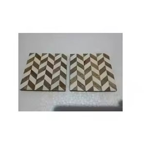 Posavasos con incrustaciones de hueso cuadrado clásico Posavasos de mesa ecológicos de Crescent Crafts - Product Image 2