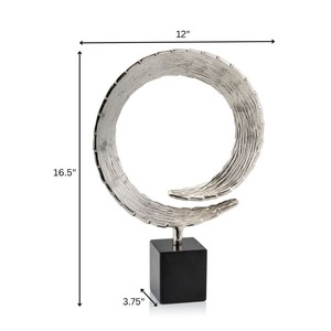 Objet de table rond en argent élégant, design moderne et élégant, accent décoratif de haute qualité pour la maison ou le bureau contemporain, en provenance d'Inde - Product Image 4