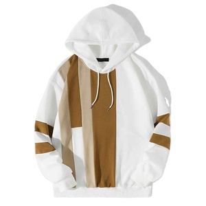 Ventes en gros de sweats à capuche pour hommes personnalisés, blanc et marron, de haute qualité, 100% coton, avec col à capuche, nouvelle arrivée - Product Image 1
