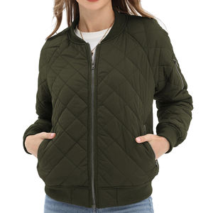 Chaquetas de Mujer para Exteriores con Cremallera Resistente, Chaquetas Bomber de Alta Calidad para Mujer, Estilo Casual, Color Sólido - Product Image 1