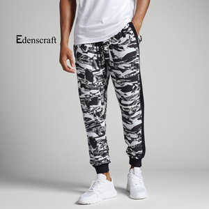 Pantalon de jogging imprimé mi-lourd pour homme, pantalon de survêtement confortable, streetwear décontracté, tissu doux, mélange de coton et de polyester à 99%, séchage rapide - Product Image 4
