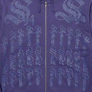 Sweat à capuche pour homme de luxe de qualité supérieure personnalisé avec strass, vêtements pour homme, sweat à capuche avec fermeture éclair et strass, 500GM pour homme, produit tendance - Product Image 5