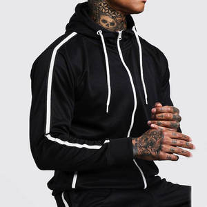 Chándal personalizado Premium para hombre, sudadera con cremallera completa y conjunto de Jogger, tela de algodón GSM alta, suministro de fábrica OEM. - Product Image 5