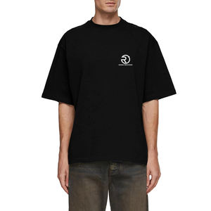 เสื้อยืดผ้าฝ้าย300 GSM โอเวอร์ไซส์สำหรับผู้ชายเสื้อยืดครอปบ็อกซี่พิมพ์ลาย - Product Image 5