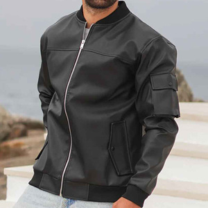 แจ็คเก็ตหนังแกะคุณภาพสูง ทันสมัย ปี 2025 สำหรับผู้ชาย สไตล์วินเทจ ฤดูหนาว ดีไซน์หรูหรา อุ่นสบาย ไม่มีปก เหมาะสำหรับขี่มอเตอร์ไซค์ - Product Image 5