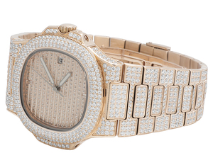 Reloj mecánico de lujo con pantalla analógica de acero inoxidable de 41mm personalizado para hombre, 20mm, moissanita, cristal de diamante, edición limitada, Hip Hop - Product Image 2