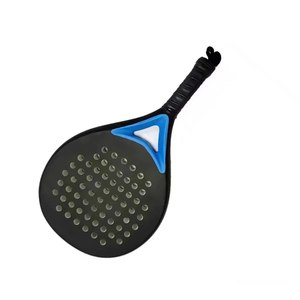 Raqueta de Pádel Negra Mate con Núcleo de EVA Suave, Detalle Azul en el Puente, Superficie de Carbono Ligera y Duradera, Raqueta de Tenis de Pádel Personalizada de Fábrica - Product Image 6