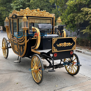 Charrette royale électrique de luxe, charrette tirée par des chevaux, transport spécial pour mariage, charrette royale noire élargie - Product Image 1
