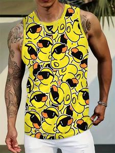 <b>Men's</b> Summer Fashionable Body-Shaping Sleeveless <b>Vest</b> Quick-Drying Silk Top for <b>Beach</b> Casual Wear Hawaiian Style - Product Image 3