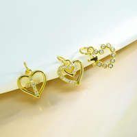 Pendentif DIY plaqué or avec zircone cubique, breloques lettre, papillon, cœur, étoile polaire, breloques dorées pour la fabrication de bijoux