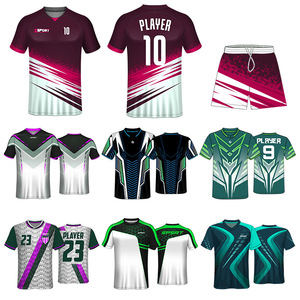 Uniformes de Fútbol Personalizados al por Mayor para Hombre, <span class=keywords><strong>Manga</strong></span> Corta, Secado Rápido, 100% Poliéster, Diseño Sólido, Impresión por Transferencia de Calor - Product Image 1