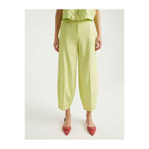 Pantalones de Mujer Estilo Urbano, Acampanados, Transpirables, de Spandex/Algodón, Tejido PU Teñido en Hilo, Corte Regular - Product Image 3