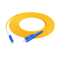 SC-LC UPC Fiber Patch Cord Male Simplex SM Single Mode FTTH Kuning Kecepatan Tinggi Dalam Ruangan untuk Jaringan Telekomunikasi 1-5m 3.0mm