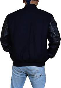 OEM Custom <b>Men's</b> Plus Size <b>Baseball</b> <b>Jacket</b> Long Style Varsity High Quality Embroidery Leather <b>for</b> Winter Canvas Fabric - Product Image 4