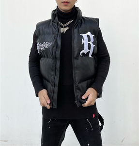 2024 Top Tendance PU Garçons Rembourré Puffy Gilets Personnalisé Hiver Plus La Taille Hommes Veste avec Caractéristique Respirante En Gros Vêtements D'extérieur - Product Image 2