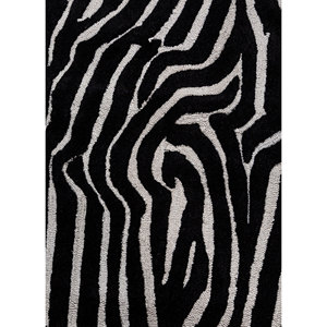 พรมขนสัตว์และใยวิสโคสทอมือสีเทาและดำ ลายทางสไตล์คิลิม ทอแบบแบน สำหรับห้องนั่งเล่นในบ้าน รุ่น TR-15252 - Product Image 3