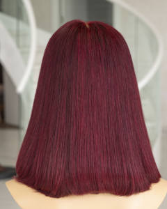 วิกผมมนุษย์ทรงตรงบ๊อบตัดตรงมีโครงเบอร์กันดี100% ต่อผมเวียดนาม - Product Image 4