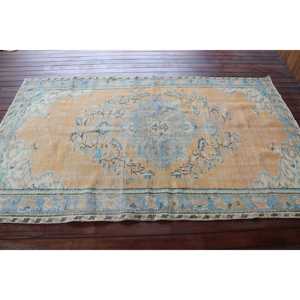 Tapis turc vintage, tapis de 4,9 x 7,6 pieds, tapis persan jaune - Product Image 3