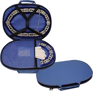 Estuche para Collar Masónico, Imitación de Cuero Negro con Forro Acolchado Suave |   Bolsa de Transporte para Masón (Azul) - Product Image 1