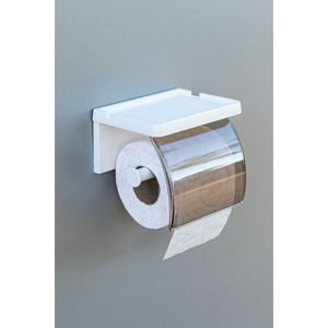 Estante de baño de plástico cubierto con adhesivo para uso en hoteles, soporte de papel higiénico, organizador de servilletas, toallero en un aparato - Product Image 2