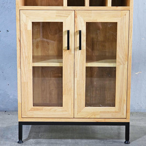 Minimalist Dining Room Cabinet with Integrated Wine Cabinet Made of MDF Wood and Iron <b>Legs</b> TPA003 - Product Image 5