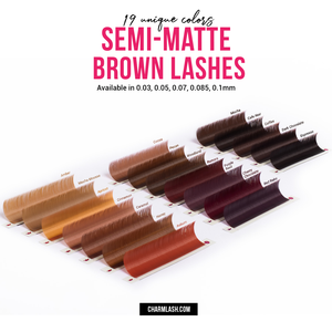 Cils artificiels Charmlash en gros, extensions de cils brun foncé, extensions de cils à marque privée, extensions de cils semi-mates, aspect naturel, OEM - Product Image 6