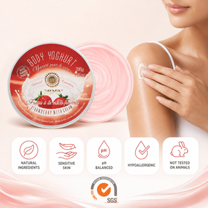 Crème Corporelle Hydratante Premium Fraise et Crème de Luxe – Soin Nourrissant pour une Peau Douce, Lisse, Veloutée et Soyeuse - Product Image 3