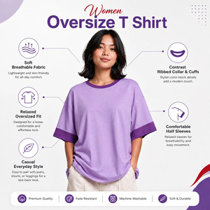 T-shirts oversize pour femmes en matière douce, coupe décontractée, sensation confortable, mouvements faciles et qualité durable pour un usage quotidien décontracté - Product Image 6