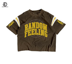 เสื้อยืดผู้ชายผ้าคอตตอนโอเวอร์ไซส์เปิดไหล่ผ้าฝ้าย100% ซักได้สกรีนลายสตรีทเสื้อผ้าแบบสั่งทำ2025 - Product Image 4