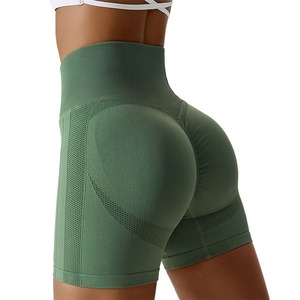 Shorts de Yoga Deportivos para Mujer, Transpirables, para Entrenamiento, Correr, Elásticos, de Cintura Alta, Tipo Bermuda - Product Image 1