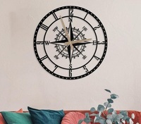Horloges murales décoratives en fer adaptées à la décoration de bureau à domicile avec un cadran vintage et des détails finis antiques