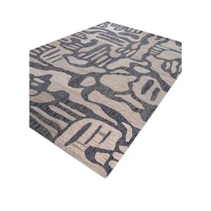 พรมขนสัตว์ทอมือลายโมโดแบบนามธรรม สีเบจและสีน้ำตาล สำหรับห้องนั่งเล่น ห้องโถง ทางเดิน รูปทรงสี่เหลี่ยมผืนผ้า พรมวิสโคส-Tra-14768(Cs-01) - Product Image 2