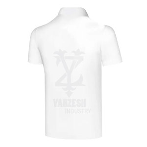 เสื้อกอล์ฟผู้ชายปี 2023 ขายส่ง บริการ OEM ทรงเข้ารูป แขนสั้น ผ้าฝ้าย/ใยไผ่ ถักทอ แห้งเร็ว ระบายอากาศดี สีพื้น - Product Image 3