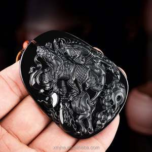 Certificado grado a tinta de jadeíta Natural Jade Guan Gong colgante tinta verde hielo tipo Jade hombres y mujeres colgante Jade colgante 3 - Product Image 4