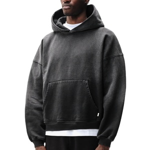 Dernière Tendance Automne : Sweat à Capuche Oversize Vintage Délavé à l'Acide, 100% Coton Molletonné, Style Hip Hop Urbain, Logo Brodé, Service OEM - Product Image 3