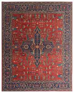 Hot Selling Custom 8x9 Area Rug Handmade Red Wool Rug <b>Hand</b>-Knotted Vintage Bohemian Style for Living Area Floor high Quality - Product Image 1