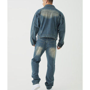 Chaqueta vaquera de nuevo diseño personalizado de alta calidad para hombre 2025 chaqueta vaquera de moda con cuello levantado gran oferta - Product Image 2