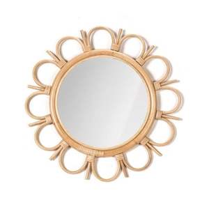 Custom Design Decorative Wall <b>Flower</b> Full-Length <b>Mirror</b> Rattan Customized Color Home Decoration for Vietnam Premium Quality - Product Image 1