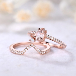 Fantastique Morganite 14kt Gemstone Luxury New Design Solid Gold Fine Jewelry Rings avec de vrais diamants Ring - Product Image 2