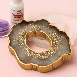 Posavasos de resina epoxi de diseño hecho a mano para posavasos de taza de té de Hotel en casa posavasos de forma redonda hecho a mano de alta calidad - Product Image 2