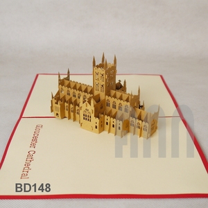 Cartes à découper en papier creux Cartes pop-up 3D de la cathédrale de Gloucester - Product Image 1