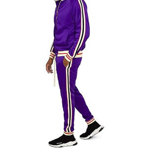 เซ็ตเสื้อสเวตเตอร์และซิปของผู้ชายคลาสสิกชุดวอร์มกีฬาสองชิ้นสำหรับยิมกิจกรรมกลางแจ้ง - Product Image 4