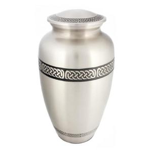 Urnes de crémation pour adultes en laiton de haute qualité avec bande de gravure en étain et urnes funéraires en métal fini noir pour cendres humaines - Product Image 1