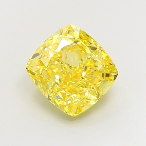 Diamant jaune vif élégant cultivé en laboratoire, choix brillant, bijoux de luxe, pierre précieuse en vrac taille coussin, certifié type CVD - Product Image 1