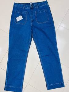 Trang Phục Overstock Cổ Phiếu Sẵn Sàng Người Đàn Ông Của Phụ Nữ Giản Dị Cotton Denim Skinny Thẳng Ripped Jeans Chất Lượng Cao Hỗn Hợp Thiết Kế Thương Hiệu - Product Image 6