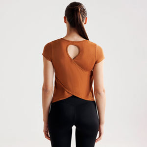 Fabricantes de camisetas de algodón para mujeres, tops casuales con estilo, proveedores de moda, venta al por mayor, fabricantes de ropa de uso diario OEM - Product Image 3