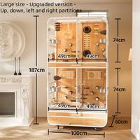 Maison de qualité grande cage à oiseaux luxe bois acier Villa Durable intérieur cage d'élevage d'oiseaux acier inoxydable surface peinte en boîte