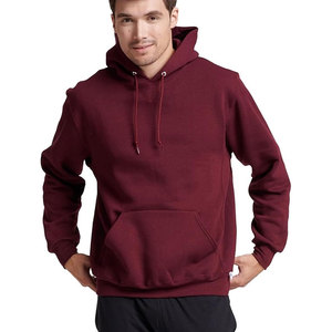 Drawstring Cotton Blend Hoodie Unisex <b>Pullover</b> Plain Hooded Sweatshirt Hoodie - Product Image 4