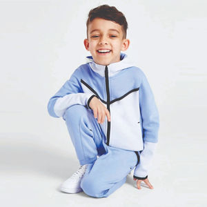 Survêtement pour enfants à la mode, survêtement uni pour garçons, ensemble 2 pièces, survêtement en polaire pour enfants, vêtements de survêtement tendance - Product Image 2