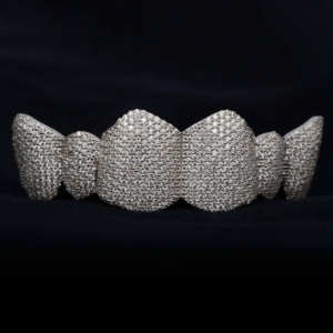 8 dientes Iced Out Grillz parte superior inferior Moissanite diamante oro plata personalizar Color dientes Grillz para hombres mujeres joyería para regalo - Product Image 2